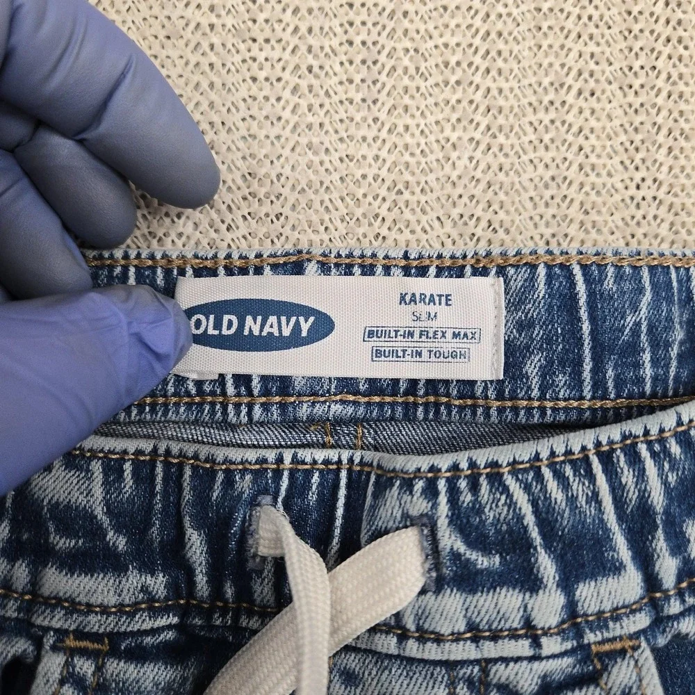Old Navy Shorts Boys Medium 8 Blue Karate Built-In Flex Max Denim Distressed